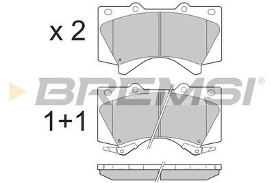 BP3381 BREMSI Комплект тормозных колодок, дисковый тормоз