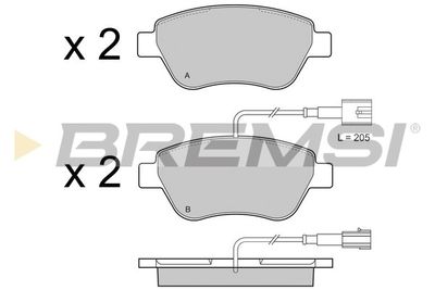 BP3425 BREMSI Комплект тормозных колодок, дисковый тормоз