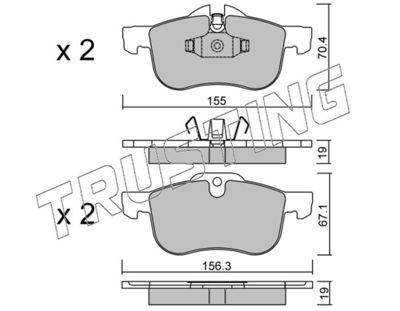 3160 TRUSTING Комплект тормозных колодок, дисковый тормоз
