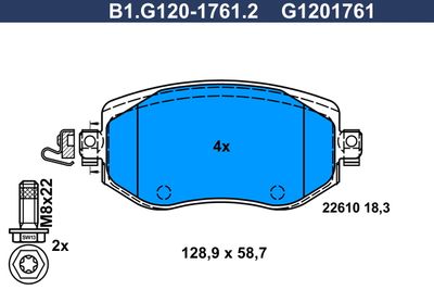 B1G12017612 GALFER Комплект тормозных колодок, дисковый тормоз