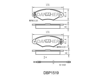 DBP1519 DANAHER Комплект тормозных колодок, дисковый тормоз