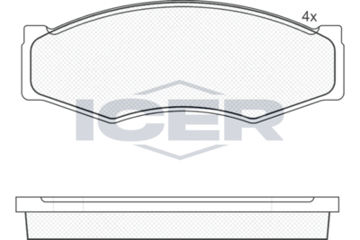 140526 ICER Комплект тормозных колодок, дисковый тормоз
