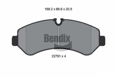 BPD1627 BENDIX Braking Комплект тормозных колодок, дисковый тормоз