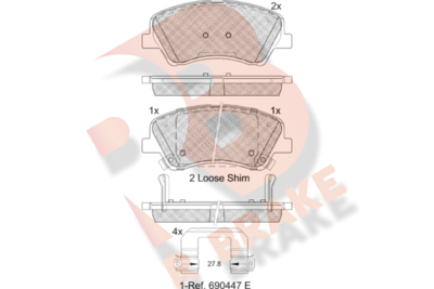 RB2298 R BRAKE Комплект тормозных колодок, дисковый тормоз