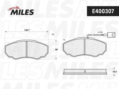 E400307 MILES Комплект тормозных колодок, дисковый тормоз