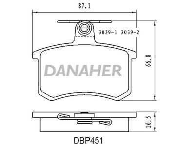 DBP451 DANAHER Комплект тормозных колодок, дисковый тормоз