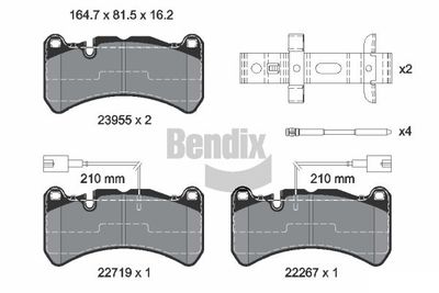 BPD2325 BENDIX Braking Комплект тормозных колодок, дисковый тормоз
