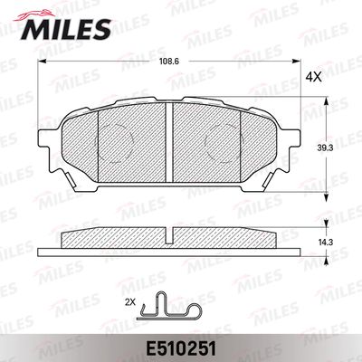 E510251 MILES Комплект тормозных колодок, дисковый тормоз