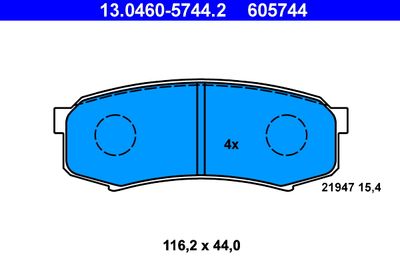 13046057442 ATE Комплект тормозных колодок, дисковый тормоз