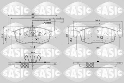 6216171 SASIC Комплект тормозных колодок, дисковый тормоз