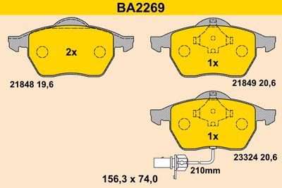 BA2269 BARUM Комплект тормозных колодок, дисковый тормоз