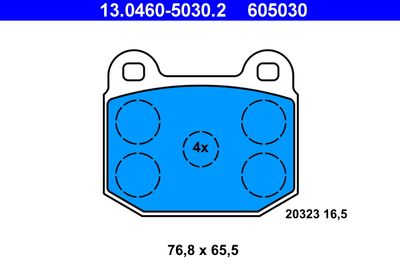 13046050302 ATE Комплект тормозных колодок, дисковый тормоз