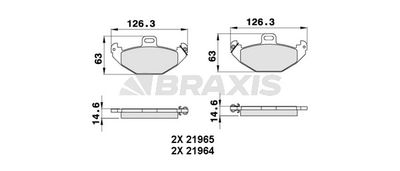 AA0263 BRAXIS Комплект тормозных колодок, дисковый тормоз