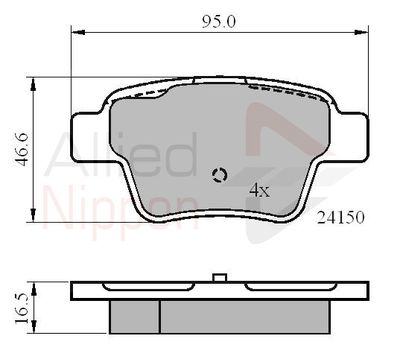 ADB01658 COMLINE Комплект тормозных колодок, дисковый тормоз