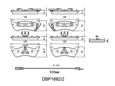 DBP16922 DANAHER Комплект тормозных колодок, дисковый тормоз
