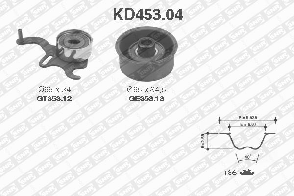 SNR KD453.04 Комплект ремня ГРМ