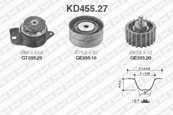 SNR KD455.27 Комплект ремня ГРМ