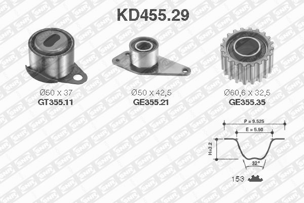 SNR KD455.29 Комплект ремня ГРМ