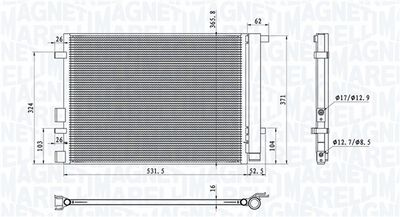 350203100700 MAGNETI MARELLI Конденсатор, кондиционер