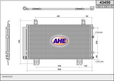 43450 AHE Конденсатор, кондиционер