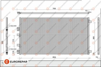 1610163680 EUROREPAR Конденсатор, кондиционер