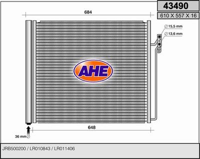 43490 AHE Конденсатор, кондиционер