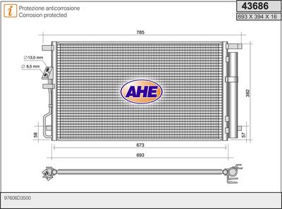 43686 AHE Конденсатор, кондиционер