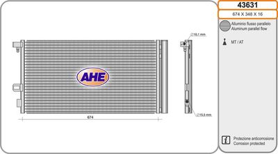 43631 AHE Конденсатор, кондиционер