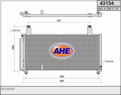 43154 AHE Конденсатор, кондиционер