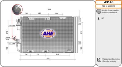 43146 AHE Конденсатор, кондиционер