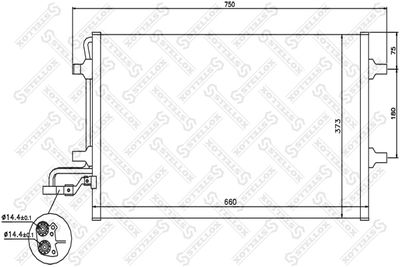 1045639SX STELLOX Конденсатор, кондиционер