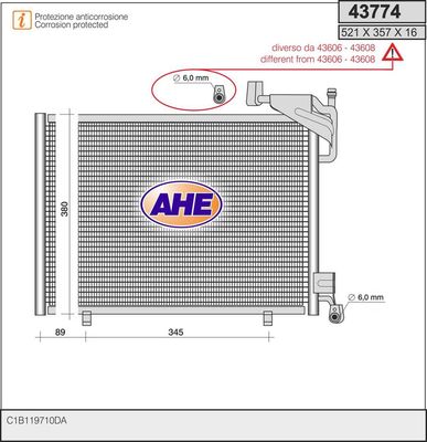 43774 AHE Конденсатор, кондиционер