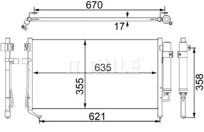 AC479001S MAHLE Конденсатор, кондиционер