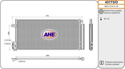 43173O AHE Конденсатор, кондиционер