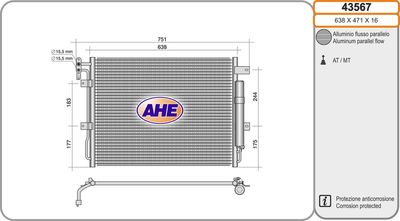 43567 AHE Конденсатор, кондиционер