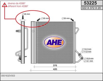 53225 AHE Конденсатор, кондиционер