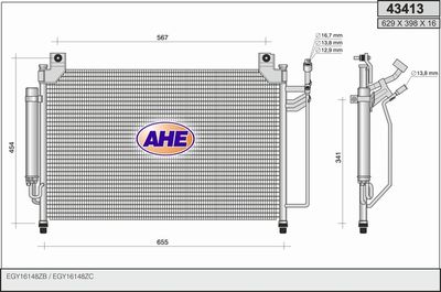 43413 AHE Конденсатор, кондиционер