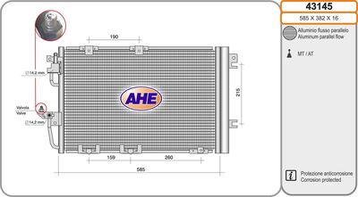 43145 AHE Конденсатор, кондиционер