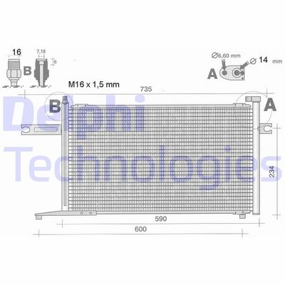 TSP0225348 DELPHI Конденсатор, кондиционер