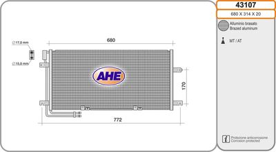 43107 AHE Конденсатор, кондиционер