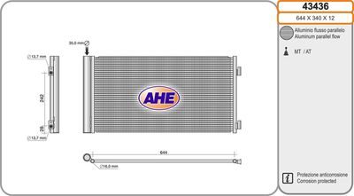 43436 AHE Конденсатор, кондиционер