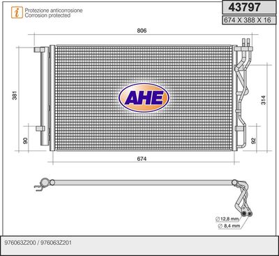 43797 AHE Конденсатор, кондиционер