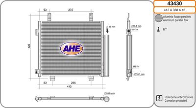 43430 AHE Конденсатор, кондиционер