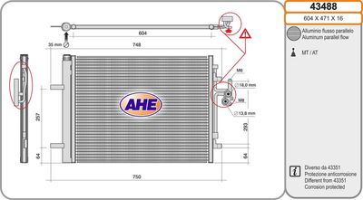 43488 AHE Конденсатор, кондиционер