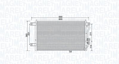 350203987000 MAGNETI MARELLI Конденсатор, кондиционер