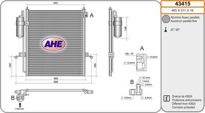 43415 AHE Конденсатор, кондиционер