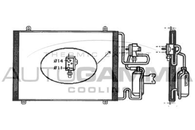101812 AUTOGAMMA Конденсатор, кондиционер