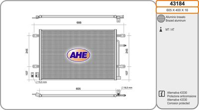 43184 AHE Конденсатор, кондиционер