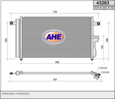 43263 AHE Конденсатор, кондиционер