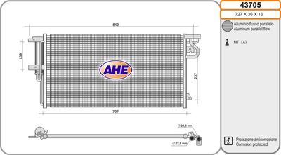 43705 AHE Конденсатор, кондиционер